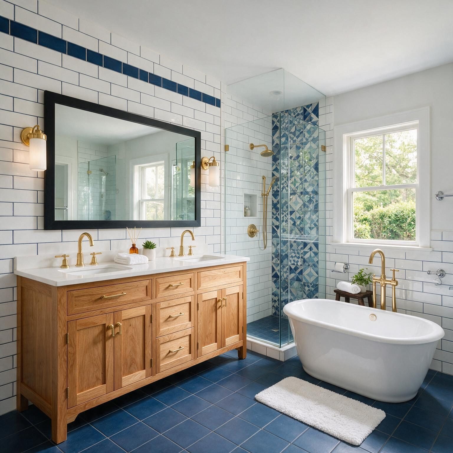 Double-vanity bathroom remodel